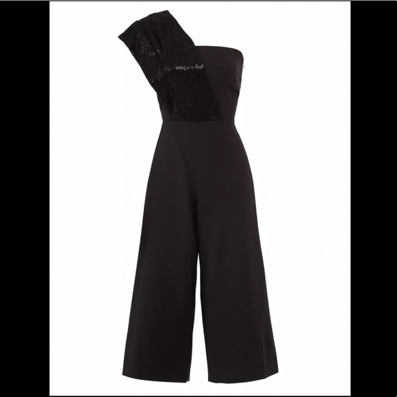 HANEY Zoie One Shoulder Black Jumpsuit - Picture 1 of 7